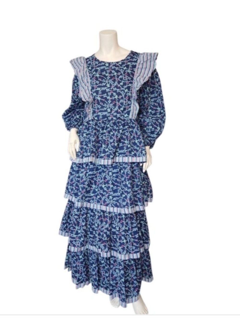 Simply Southern Skyler Bow Print Tiered Maxi Dress Ruffle Trim